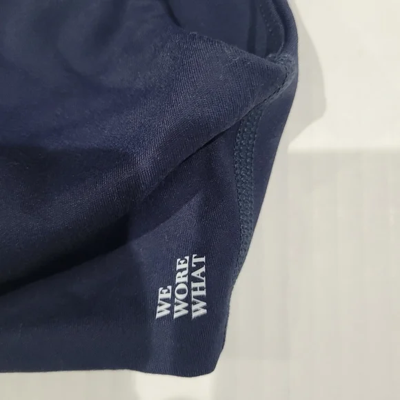 WeWoreWhat Women's Polo Bra, Size M Navy Blue V-Neck Collared Crop Top - Picture 5 of 6